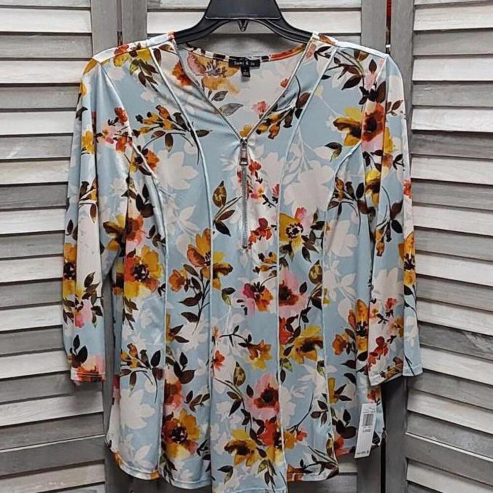 Floral 3/4 Sleeve Tunic | Sami & Jo | Large